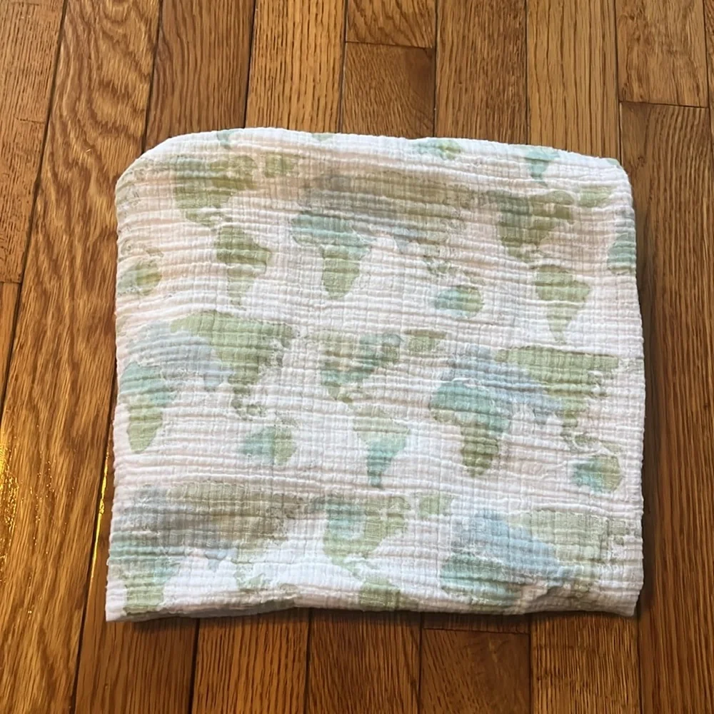 Aden & Anais Cotton Baby Blanket Swaddle Cozy Easth World Globe Green  Nursery‎
